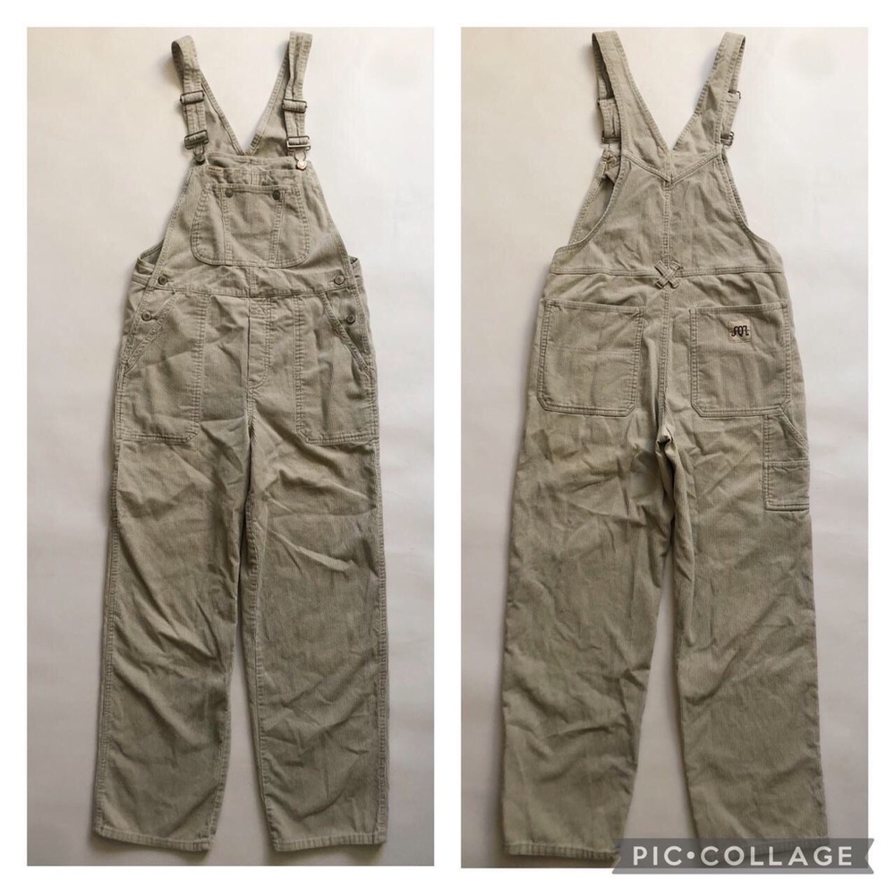 90’s Vintage Squeeze Corduroy Straight Leg Overalls M